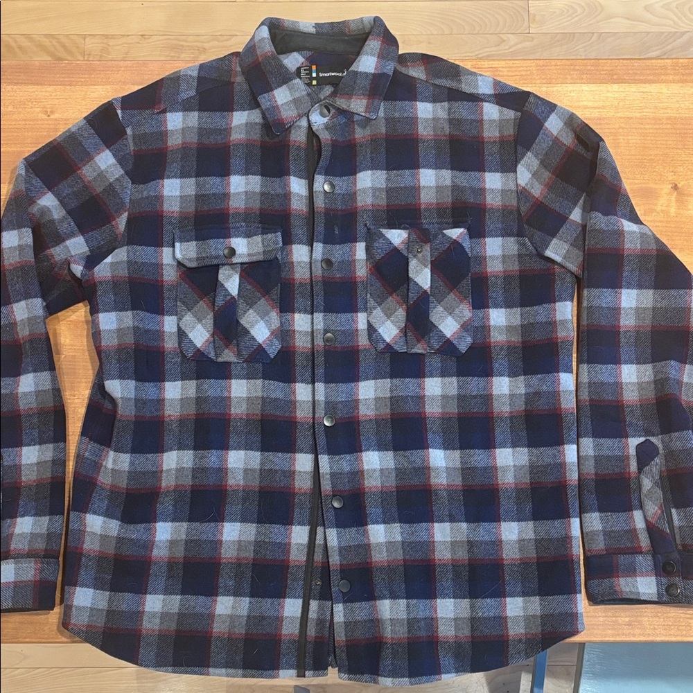 Smartwool Men's Plaid Overshirt Flannel Jacket - Blue/Gray